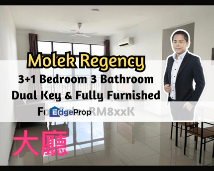 Molek Regency, Johor Bahru, Johor, (Dual Key Unit), Fully Furnished, 3 plus 1 Bedroom 3 Bathroom, Johor, Johor Bahru