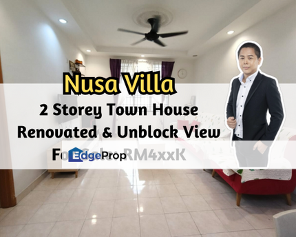 Nusa Villa Townhouse, Iskandar Puteri (Nusajaya), Johor, Duplex Town House, Renovated, Unblock View, Gated Guarded, Johor, Nusajaya