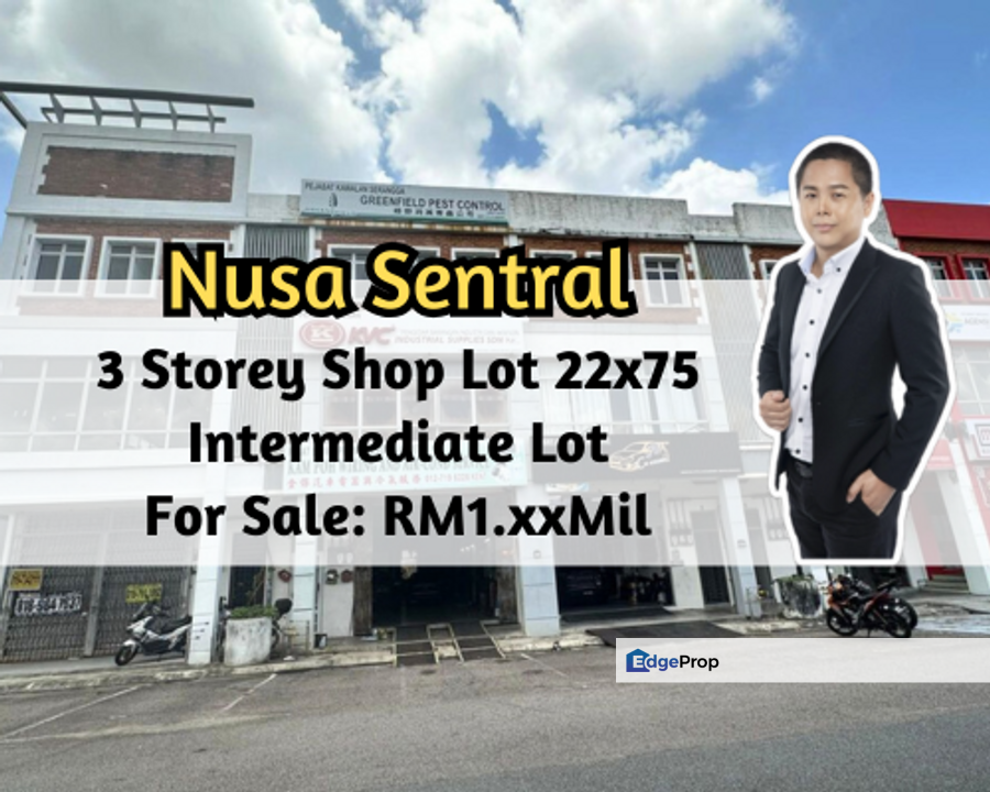 Taman Nusa Sentral, Nusajaya, Johor, 3 Storey Shop Lot 22x75, Tenanted, Intermediate Lot, Johor, 