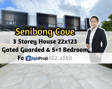 Senibong Cove Waterway Residences, Masai, Johor, 3 Storey House 22x123, Gated Guarded, 5 plus 1 Bedroom, Johor, Masai
