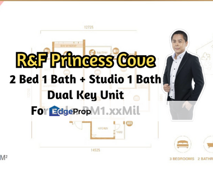 R&F Princess Cove, Johor Bahru, Johor, Dual Key Unit, 2 Bed 1 Bath plus Studio 1 Bath, Johor, Johor Bahru