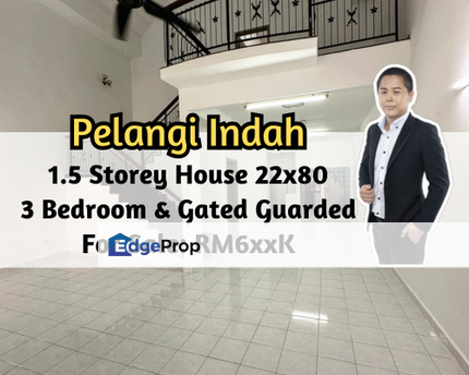 Taman Pelangi Indah, Ulu Tiram, Johor, 1.5 Storey House 22x80, Gated Guarded, 3 Bedroom, Johor, Ulu Tiram