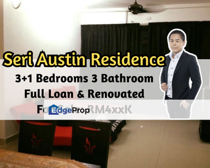 Seri Austin Luxury Apartment, Seri Austin Residence, Full Loan, Renovated, 3 plus 1 Bed, 2 Car Park, Johor, Johor Bahru