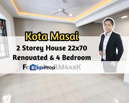 Taman Kota Masai, Pasir Gudang, Johor, 2 Storey House 22x70, Renovated, 4 Bedroom 3 Bathroom, Johor, Pasir Gudang
