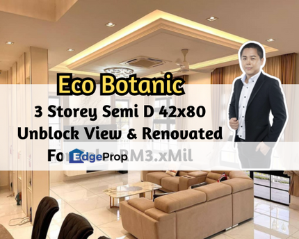 Eco Botanic, Iskandar Puteri (Nusajaya), Johor, 3 Storey Semi D, Unblock View, Renovated, Fully Furnished, Johor, Nusajaya