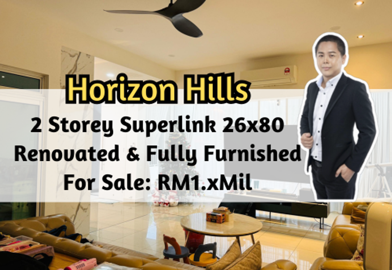 Horizon Hills, Horizon Hills, Johor, 2 Storey Superlink 26x80, Renovated, Fully Furnished