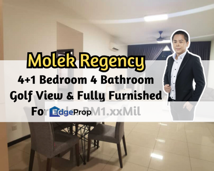 Molek Regency, Johor Bahru, Johor, Golf View, Fully Furnished, 4 plus 1 Bedroom, Mid Floor, Johor, Johor Bahru