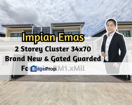Taman Impian Emas, Skudai, Johor, 2 Storey Cluster 34x70 with 10ft Land, Gated Guarded, Johor, Skudai