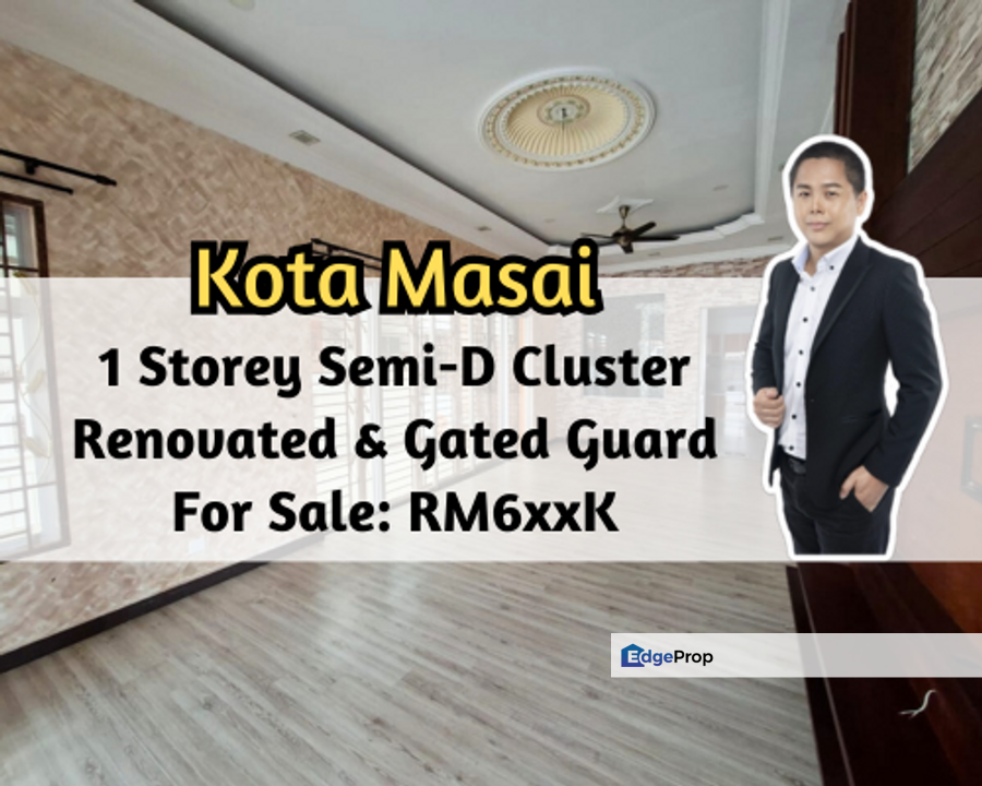 Taman Kota Masai, Pasir Gudang, Johor,  1 Storey Semi D Cluster 35x70, Renovated, Gated Guarded, Johor, Pasir Gudang