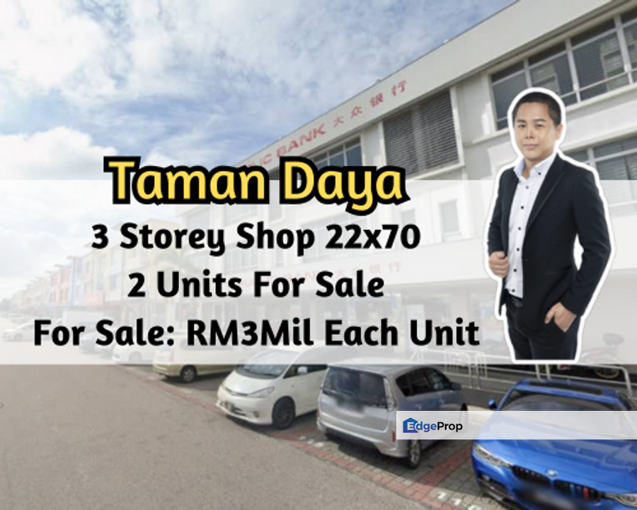 Taman Daya, Tebrau, Johor Bahru, Johor, 3 Storey Shop Lot 22x70, 2 Units For Sale, Johor, Johor Bahru