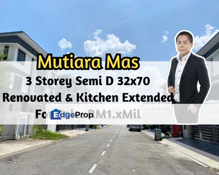 Taman Mutiara Mas, Skudai, Johor, 3 Storey Semi D 32x70, Fully Renovated, Kitchen Extended, Johor, Skudai