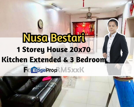 Taman Nusa Bestari 2, Skudai, Johor, 1 Storey House 20x70, Kitchen Extended, Good Condition, Johor, Skudai