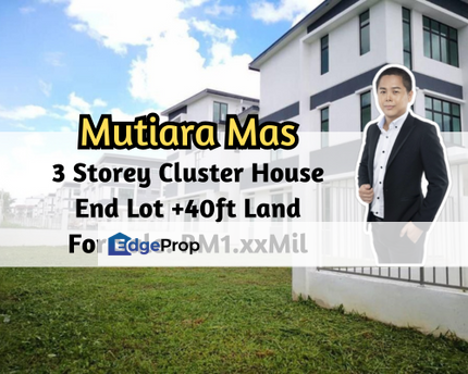 Taman Mutiara Mas, Skudai, Johor, 3 Storey Cluster End Lot with 40ft Land, Gated Guarded, Johor, Skudai