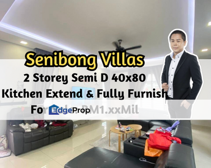 Senibong Villas, Masai, Johor, 2 Storey Semi D 40x80, Kitchen Extended, Fully Furnished, Gated Guarded, Johor, Masai