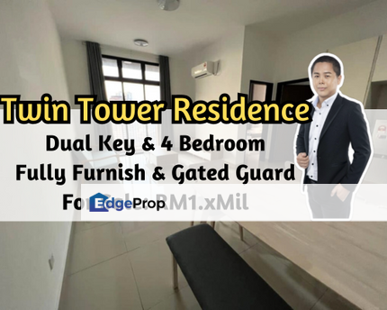 Twin Tower Residence, Johor Bahru, Johor, Dual Key Unit, Fully Furnished, Gated Guarded, 4 Bedroom, Johor, Johor Bahru