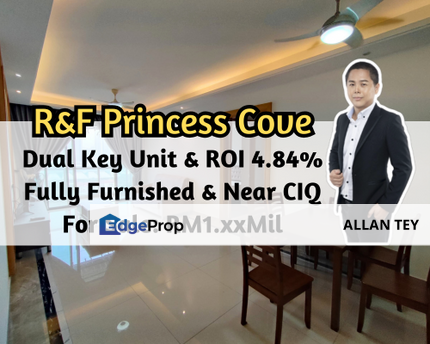 R&F Princess Cove, Johor Bahru, Johor, ROI 4.84%, Dual Key Unit, Fully Furnished, Near CIQ, Johor, Johor Bahru