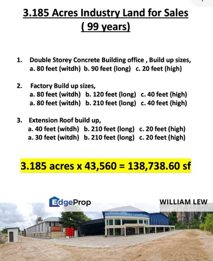 3.18 industrial and located strategically off the Jalan Gopeng trunkroad, short distance to north South highway toll plaza, 5 mins to Ipoh town center, Perak, Gunung Rapat