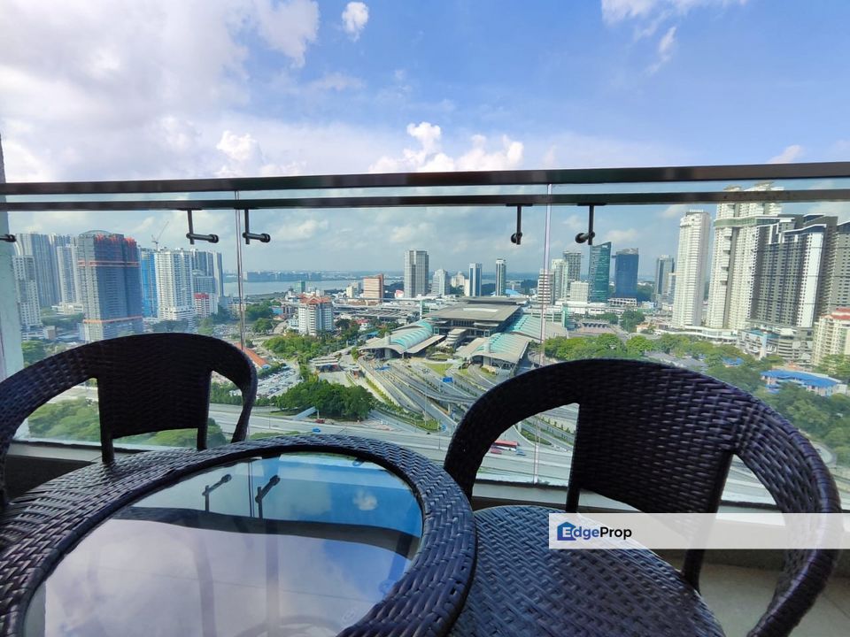 🔥 JB Town高楼海景+全家具，一看就很舒服😍🌊 #Paragon Suites 678sqft【1房1厕】, Johor, Johor Bahru