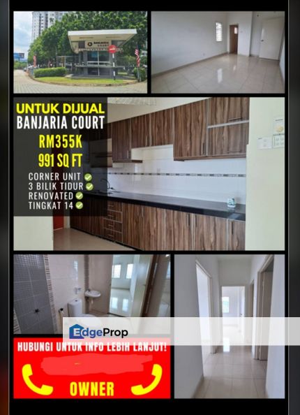 Corner Lot! Banjaria Court, Fully Renovated, 3 Bedroom in Batu Caves. Near Gombak & Selayang, Selangor, Batu Caves 