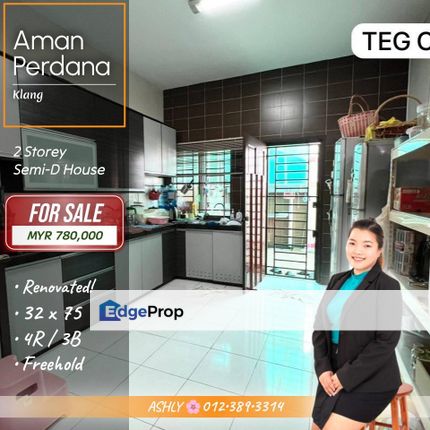 Renovated 🌸 Double Storey Semi-D for SALE | Aman Perdana, Klang, Selangor, Klang