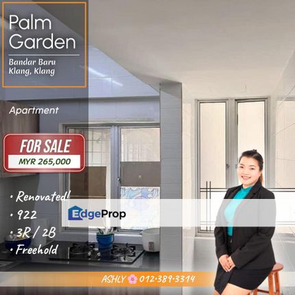 RENOVATED 🌸 Apartment for SALE | Palm Garden, Bandar Baru Klang, Klang  , Selangor, Klang