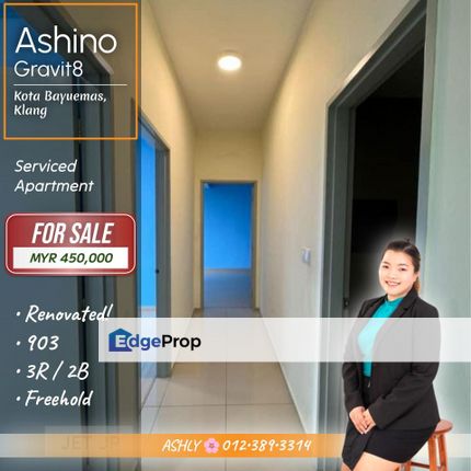 RENOVATED 🌸 Serviced Apartment for SALE │ Ashino, Gravit 8, Kota Bayuemas, Klang  , Selangor, Klang