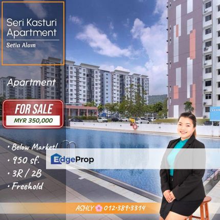 BELOW Market 🌸 Apartment for SALE | Seri Kasturi Apartment, Setia Alam  , Selangor, Setia Alam/Alam Nusantara