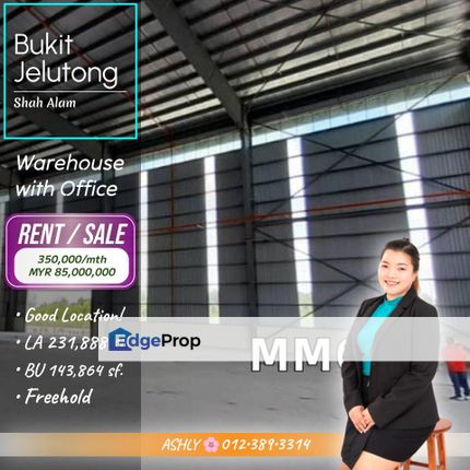 FULLY Spacious 🌸 Warehouse & Office for SALE | Bukit Jelutong, Shah Alam, Selangor, Shah Alam