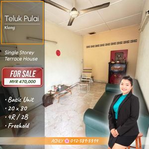 Basic unit 🌸 Single Storey Terrace House for SALE | Tepi Sungai, Teluk ...