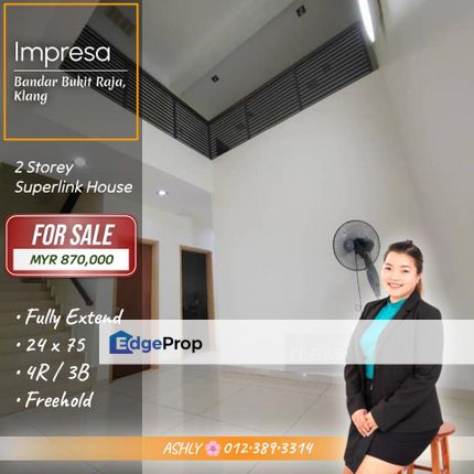 FULLY Reno + Extend 🌸 2 Storey Superlink Terrace House for SALE | Impresa, Bandar Bukit Raja, Klang  , Selangor, Klang