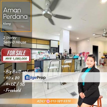 HUGE Built-up 🌸 2 Storey Semi-D for SALE | Aman Perdana, Klang, Selangor, Klang