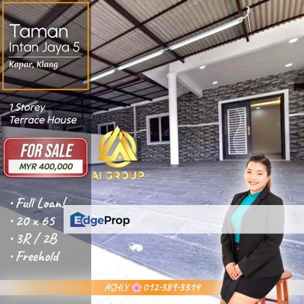 FULL Loan + Reno 🌸 Single Storey Terrace House for SALE | Taman Intan Jaya 5 (Raja Nala), Kapar, Klang  , Selangor, Kapar 