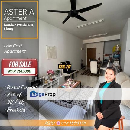 Partial FURNISH 🌸 Low Cost Apartment for SALE | Asteria Apartment, Bandar Parklands, Klang  , Selangor, Klang