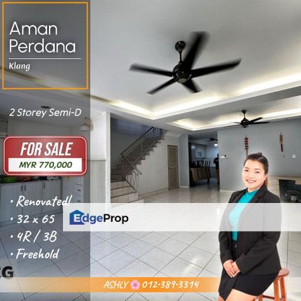 Renovated 🌸 2 Storey Semi D House for SALE | Aman Perdana, Klang  , Selangor, Klang