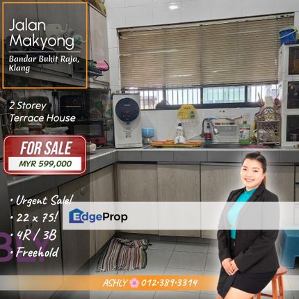 Non-flood area + URGENT Sale 🚨 Double Storey Terrace House for SALE | Jalan Makyong, Bukit Raja, Klang  , Selangor, Klang
