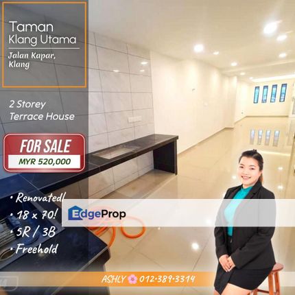 NEW Reno + FULL Loan 💯 Double Storey Terrace House for SALE | Taman Klang Utama, Klang  , Selangor, Klang