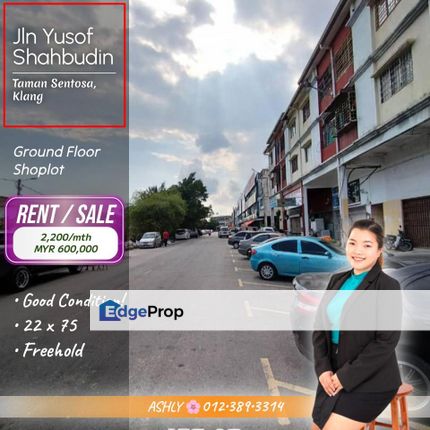 RARE OPPORTUNITY 🏢 Ground Floor Shoplot for SALE / RENT | Taman Sentosa, Klang  , Selangor, Klang