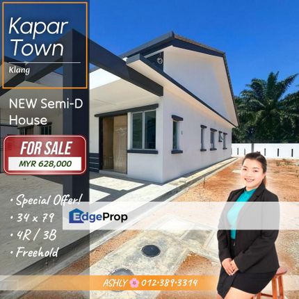 10% Discout + FREE Legal Fees + FREE M.O.T  🏡 Single Storey Semi D House for SALE | Kapar Town, Klang  , Selangor, Kapar 