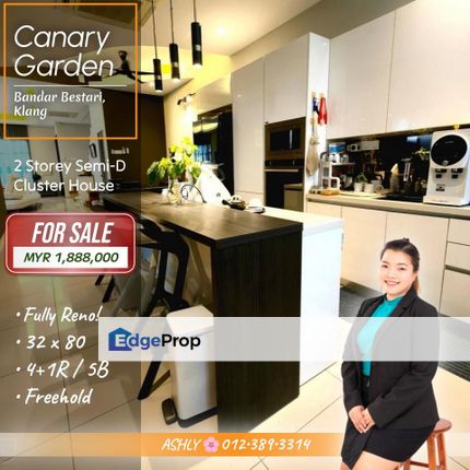 Pristine Location Fully Renovated 🌸 2 Storey Semi-D Cluster for SALE | Canary Garden, Bandar Bestari, Klang  , Selangor, Klang