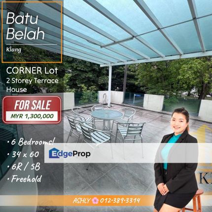 Fully Renovated & Extended w 6 Bedrooms! 🌸 Corner Lot 2 Storey Terraced House for SALE | Batu Belah, Klang  , Selangor, Klang