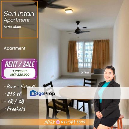 RENO + Furnish 🌸 Seri Intan Apartment House for SALE / RENT | Setia Alam, Selangor, Shah Alam