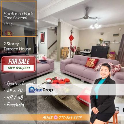 SUPER Spacious 🛩️ 2 Storey Terrace House for SALE | Taman Selatan (Southern Park), Klang  , Selangor, Klang