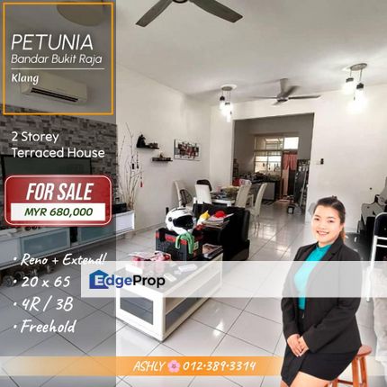 Non-Flood Area ‼️ 2 Storey Terraced House for SALE | Petunia, Jalan Sumazau, Bandar Bukit Raja, Klang  , Selangor, Klang