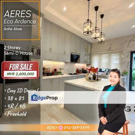 Modern & Cozy ID Design ❤️‍🔥 Double Storey Semi-D House for SALE | Aeres, Eco Ardence, Setia Alam  , Selangor, Shah Alam