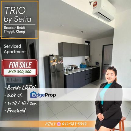 Beside LRT 3 🏢 Serviced Apartment for SALE | Trio by Setia, Bandar Bukit Tinggi, Klang  , Selangor, Bandar Botanic/Bandar Bukit Tinggi