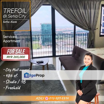Setia City Mall Access & Partial Furnished 🏙️ Serviced Apartment for SALE | Trefoil @ Setia City, Setia Alam  , Selangor, Setia Alam/Alam Nusantara