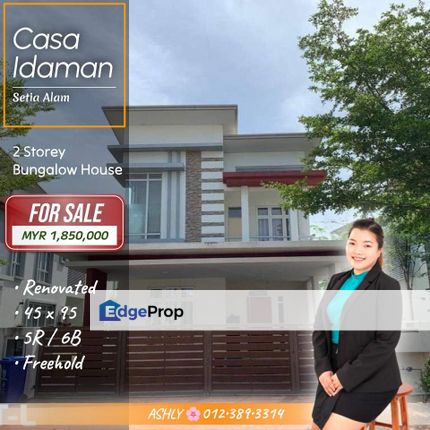 RENOVATED 🌸 2 Storey Bungalow House for SALE | Casa Idaman, Setia Alam, Selangor, Selangor, Setia Alam/Alam Nusantara