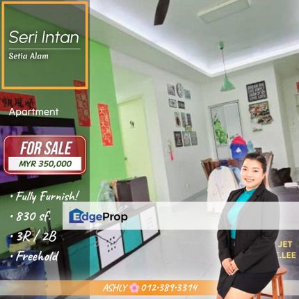 Move-in READY 🌟 Apartment for SALE | Seri Intan Apartment, Setia Alam  , Selangor, Shah Alam