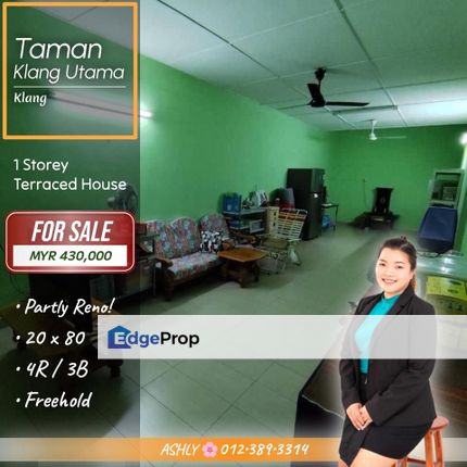 BEST Value 🌟 1 Storey Terrace House for SALE | Taman Klang Utama, Klang  , Selangor, Klang