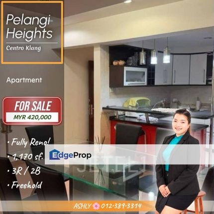 BEST Value Fully Renovated 🌟 Apartment for SALE | Pelangi Heights, Centro Klang  , Selangor, Klang